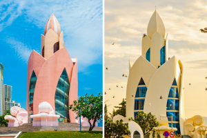 Hình ảnh giao diện trước và sau của Tháp Trầm Hương Nha Trang (Ảnh_ Sưu tầm)